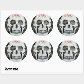 INDIVIDUELLE NAME SKULL ROUND STICKER (Blatt)