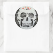 INDIVIDUELLE NAME SKULL ROUND STICKER (Tasche)