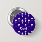 Individuelle Name-Skulpturen auf blau Button (Vorne & Hinten)