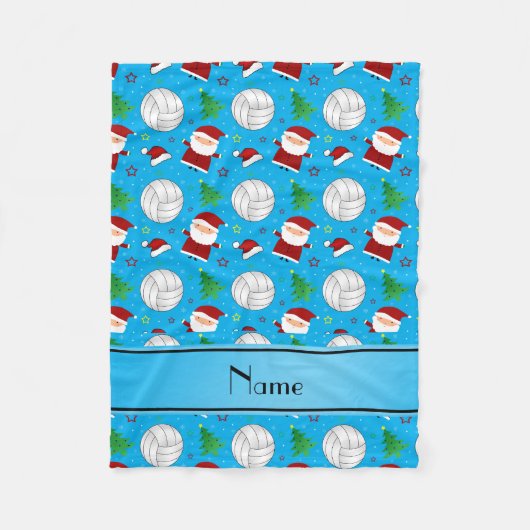 Individuelle Name Sky Blue Volleyball Weihnachtsmu Fleecedecke (Vorderseite)