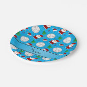 Individuelle Name Sky Blue Volleyball Weihnachtsmu Pappteller (Schrägansicht)