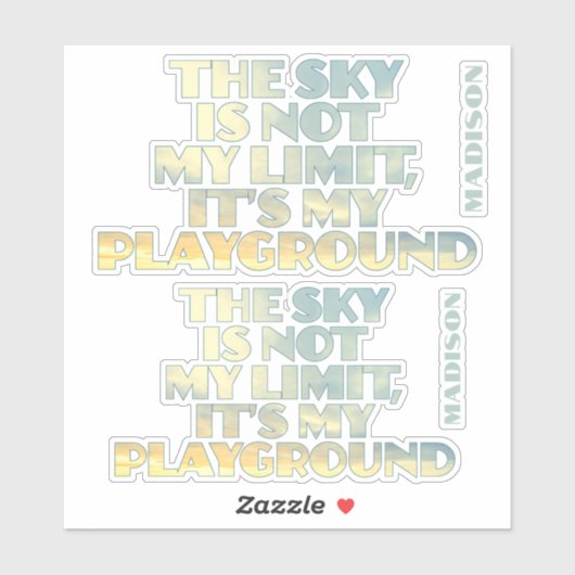 Individuelle Name Sky Quote Aufkleber (Blatt)