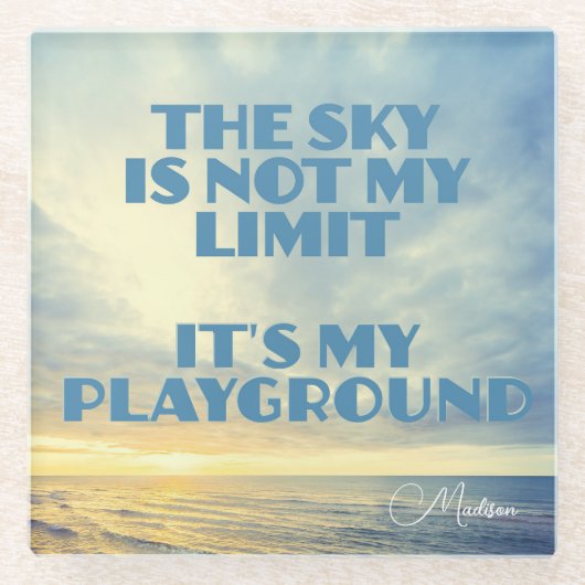 Individuelle Name Sky Quote Glasuntersetzer (Vorderseite)