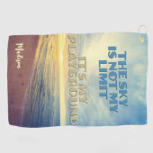 Individuelle Name Sky Quote Golfhandtuch (Horizontal)