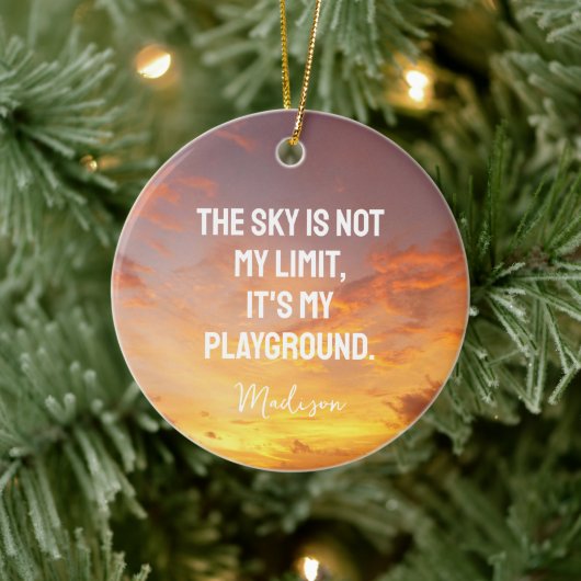 Individuelle Name Sky Quote Keramik Ornament (Baum)
