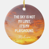 Individuelle Name Sky Quote Keramik Ornament (Hinten)