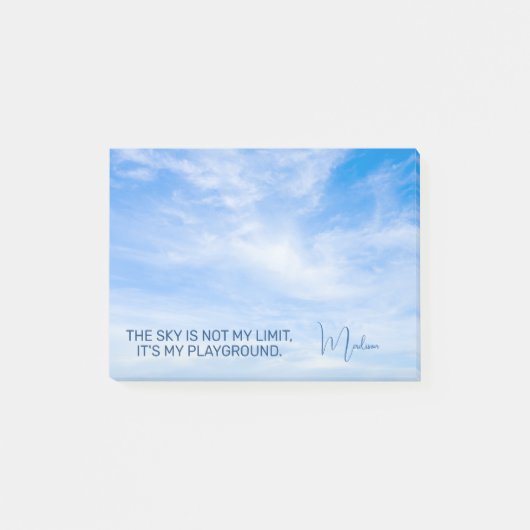 Individuelle Name Sky Quote Post-it Klebezettel (Vorderseite)