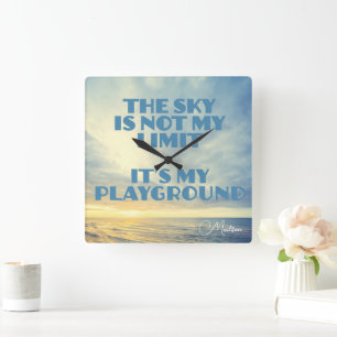 Individuelle Name Sky Quote Quadratische Wanduhr