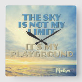 Individuelle Name Sky Quote Quadratische Wanduhr (Vorderseite)