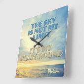 Individuelle Name Sky Quote Quadratische Wanduhr (Winkel)