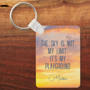 Individuelle Name Sky Quote Schlüsselanhänger