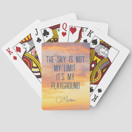 Individuelle Name Sky Quote Spielkarten (Rückseite)