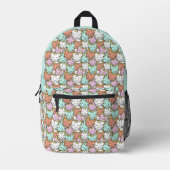 Individuelle Name Sleepy Cats Muster Bedruckter Rucksack (Vorderseite)