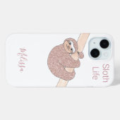 Individuelle Name Sloth Life Case-Mate iPhone Hülle (Rückseite (Horizontal))
