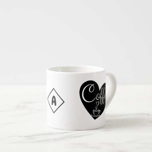 Individuelle Name Small Espresso Cup | Liebe Kaffe Espressotasse (Vorderseite Rechts)