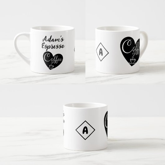 Individuelle Name Small Espresso Cup | Liebe Kaffe Espressotasse