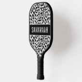 Individuelle Name Snow Leopard Tierdruckmuster Pickleball Schläger (Links)