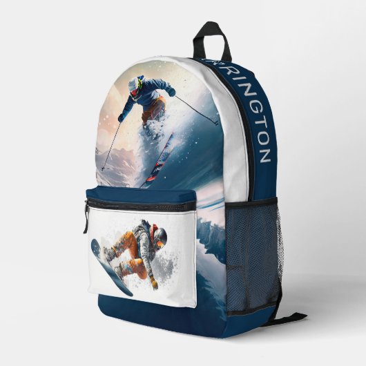 Individuelle Name Snowboarden Bedruckter Rucksack (Rückseitige Ecke Rechts)