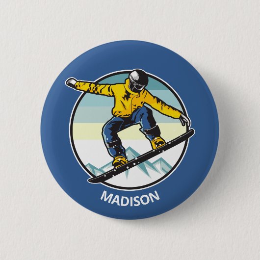 Individuelle Name SNOWBOARDER Button (Vorderseite)