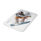 Individuelle Name Snowboarder Illustration Badematte (Schrägansicht)