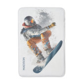 Individuelle Name Snowboarder Illustration Badematte (Vorderseite Vertikal)