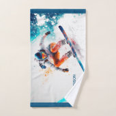 Individuelle Name Snowboarder Illustration Handtuch (Handtuch)