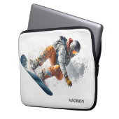 Individuelle Name Snowboarder Illustration Laptopschutzhülle (Vorderseite Links)