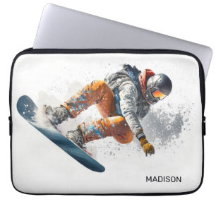 Individuelle Name Snowboarder Illustration Laptopschutzhülle