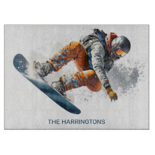 Individuelle Name Snowboarder Illustration Schneidebrett