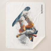 Individuelle Name Snowboarder Illustration Sherpadecke (Vorderseite)