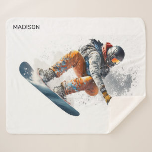 Individuelle Name Snowboarder Illustration Sherpadecke