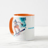 Individuelle Name Snowboarder Illustration Tasse (Vorderseite Links)