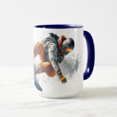 Individuelle Name Snowboarder Illustration Tasse (VorderseiteRechts)