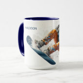 Individuelle Name Snowboarder Illustration Tasse (Vorderseite Links)