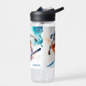 Individuelle Name Snowboarder Illustration Trinkflasche (Links)