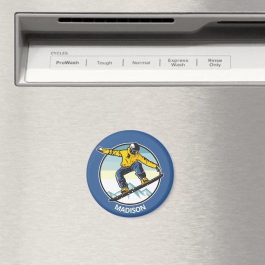 Individuelle Name SNOWBOARDER Magnet (In Situ (Geschirrspüler))