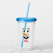 Individuelle Name & Snowman Face Acryltrinkbecher (Rückseite)