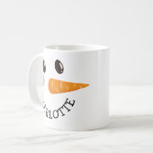 Individuelle Name Snowman Face Holiday Hot Chocola Kaffeetasse (Vorderseite Links)
