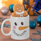 Individuelle Name Snowman Face Holiday Hot Chocola Kaffeetasse