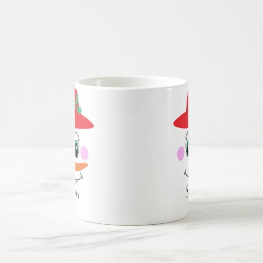 Individuelle Name Snowman Red Hat Kaffeetasse (Mittel)