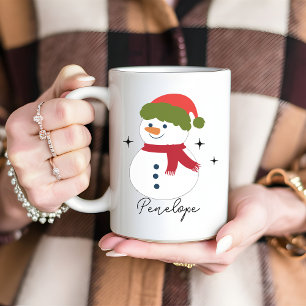 Individuelle Name Snowman Weihnachtsgeschenk für s Kaffeetasse