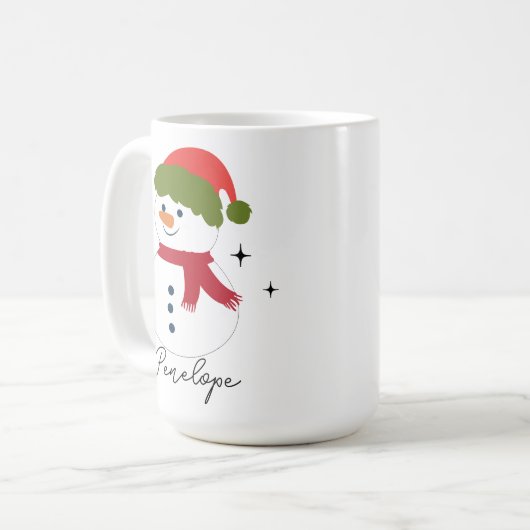 Individuelle Name Snowman Weihnachtsgeschenk für s Kaffeetasse (Vorderseite Links)