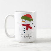 Individuelle Name Snowman Weihnachtsgeschenk für s Kaffeetasse (Links)