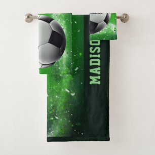 Individuelle Name Soccer Ball Badhandtuch Set
