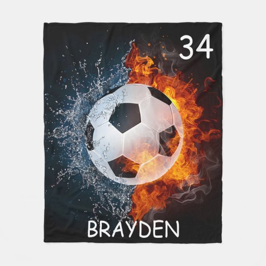 Individuelle Name Soccer Ball Blanket Fleecedecke (Vorderseite)