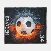 Individuelle Name Soccer Ball Blanket Fleecedecke (Vorderseite (Horizontal))