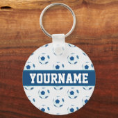 Individuelle Name Soccer Ball Sketch Muster Schlüsselanhänger (Vorderseite)