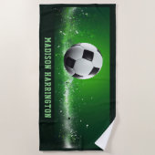 Individuelle Name Soccer Ball Strandtuch (Vorderseite)