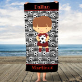 Individuelle Name Soccer Boys Kinderhandtuch Badehandtuch