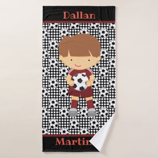 Individuelle Name Soccer Boys Kinderhandtuch Badehandtuch (Badehandtuch)